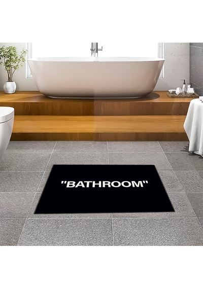 Evaşk Banyo Paspası İpeksi Kadifemsi Halı Yüzey Kaymaz Taban 40x60 BM01540S Siyah