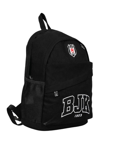 Beşiktaş Lisanslı Siyah Nakış Logolu Sırt Çantası - 3 Bölmeli İlkokul Ve Ortaokul Çantası