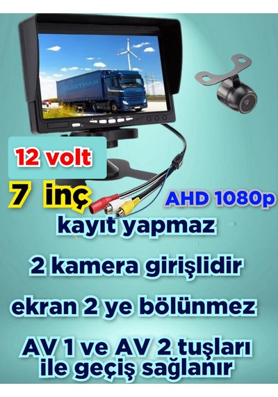 7 İnç Qled Ekran 1 Adet 150'' Geniş Açı Ahd 1080p Kelebek Kamera