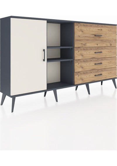 Arges Konsol 4 Raflı 4 Çekmeceli Tek Kapaklı 176x30x99 Antrasit-aytaşı/çam Aytası/atlas Çam - Antrasıt Arges Konsol 4 Raflı 4 Çekmeceli Tek Kapaklı 176x30x99 Antrasit-aytaşı/çam Aytası/atlas Çam - Antrasıt