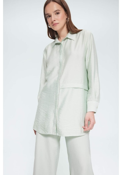 Defacto Relax Fit Uzun Kollu Tesettür Gömlek Tunik F1357ax25smgn1181 Yeşil