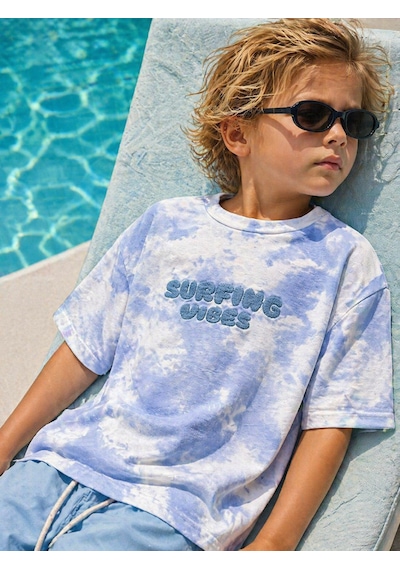 Baby Lory Kids Store Yazı Baskılı T-shirt Açık Mavi
