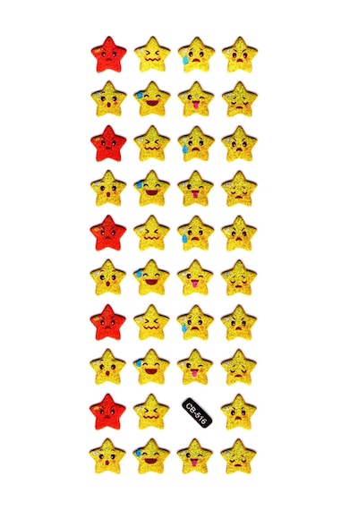 Sticker Kabartmalı Sticker Defter, Planlayıcı Etiket - Cb-516 16x7 Cm- Emoji Yıldız