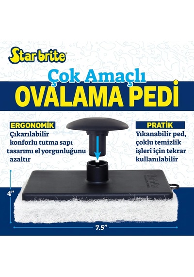 Starbrite - Yumuşak Ovma Pedi Hassas Yüzeyler İçin : Çizmeyen Güvenli Temizlik, Profesyonel Ergonomi