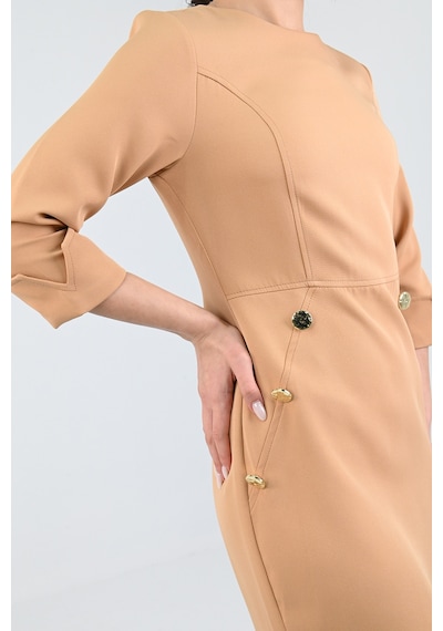 Koza Butik Kadın Düğme Detaylı Elbise 5202-24 001