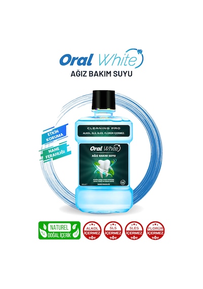 Oral White Cleaning Pro Nane Ferahlığı Ağız Bakım Suyu 250 ML