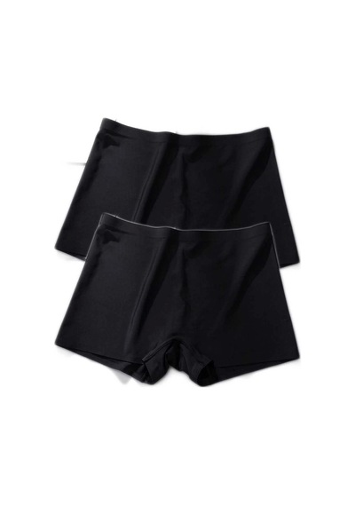 2 Adet Kadın Dikişsiz Görünmez İz Yapmaz Mini Şort Boxer Siyah Çok Renkli
