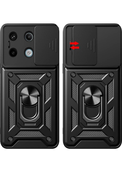 Xiaomi Redmi Note 13 Pro 5g İle Uyumlu Kılıf Magnetik Standlı Kamera Korumalı Sürgülü Kapak Xiaomi Redmi Note 13 Pro 5g İle Uyumlu Kılıf Magnetik Standlı Kamera Korumalı Sürgülü Kapak