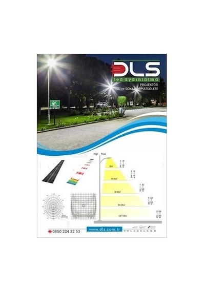 50w Led Yol Sokak Armatür Dls Park Bahçe Çevre Site Bina Dış Meka N11.319