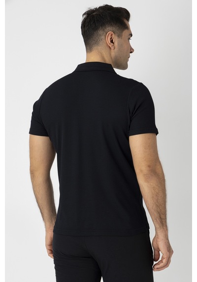 Crozwise Pamuk Pike Waffle Polo Yaka Tişört Siyah 7152-10