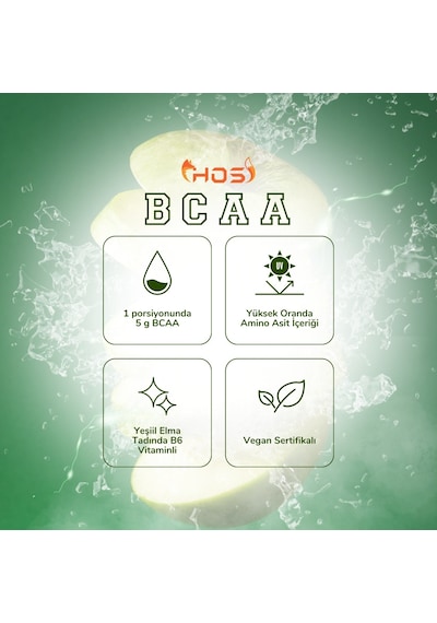 Hos Bcaa Yeşil Elma Amino Asit İçeren Spor Gıdası 275 G
