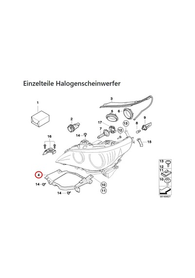 BMW 5 SERİSİ E60 E61 2003-2010 FAR BRAKETİ ÖN SOL.