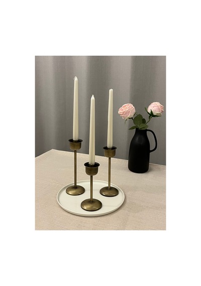 Eskitme Gold Rengi Bloom 3'lü Şamdan & Mumluk Seti Eskitme Gold - 820385533 Eskitme Gold