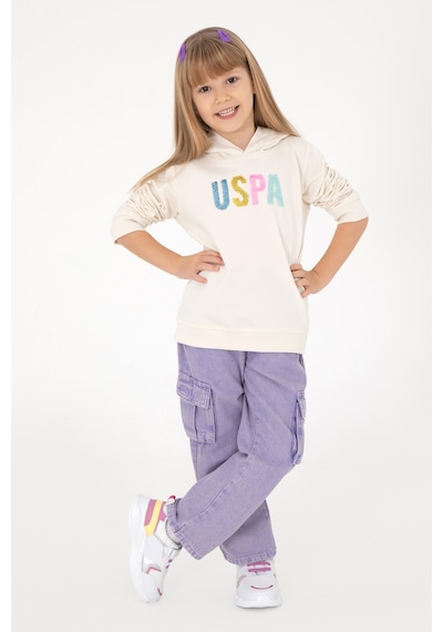 U.S. Polo Assn. Kız Çocuk Krem Kapüşonlu Sweatshirt 50296401-VR071 U.S. Polo Assn. Kız Çocuk Krem Kapüşonlu Sweatshirt 50296401-VR071