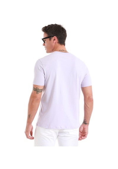 Hatemoğlu Lila Regular Fit Düz Bisiklet Yaka Pamuklu Triko Tişört 35102023c003 013 Lila