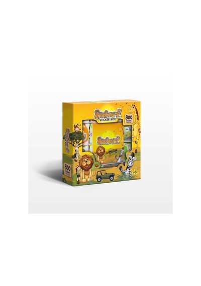 Safari Sticker Box - 800 Parça Hayvan Temalı Eğitici Çıkartma Origami - Defter Aktivite Seti