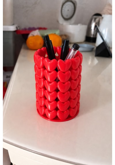 Kalpli Makyaj Organizeri Masaüstü Kozmetik & Kalem Düzenleyici Dekoratif Plastik Organizer Çok Renkli