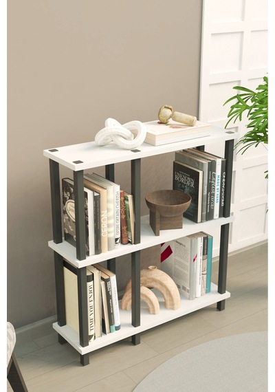 Mirada 3 Katlı Modern Kitaplık Dekoratif Çok Amaçlı Kitaplık Ve Organizer Çok Raflı Düzenleyici - Beyaz Beyaz Mirada 3 Katlı Modern Kitaplık Dekoratif Çok Amaçlı Kitaplık Ve Organizer Çok Raflı Düzenleyici - Beyaz Beyaz