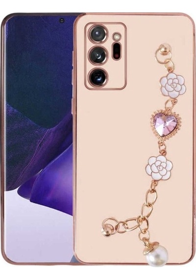 Galaxy Note 20 Ultra Kılıf El Tutamaçlı Kamera Korumalı Zore Taka Silikon Kapak Pembe