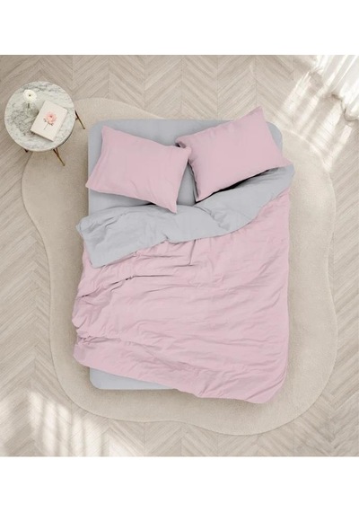 Cotton Box Plain Pembe-gri Çift Kişilik Nevresim Takımı Renkli