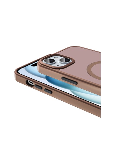 Apple Uyumlu iPhone 14 Plus Kılıf Magsafe Destekli Kamera Yükseltili Silikon Mat Parmak İzi Tutmayan Cherena Derin Mor