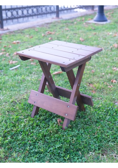 Açılır Kapanır Ahşap Tabure 35 Cm Şık Ve Dayanıklı Ceviz