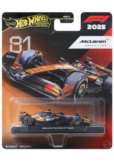 Hot Wheels Premium 2025 Formula 1 Diecast Cars Mclaren F1 Team No. 81 Siyah - Turuncu