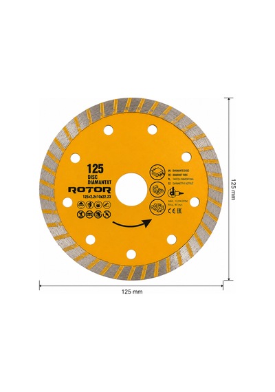 Seramik Kesme Diski 125x2,2 X10x22,23 Turbo Rotor