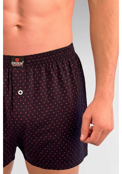 Erdem Siyah Baskılı Desenli Penye Boxer 1400ylp Siyah