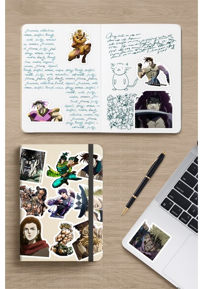 Jojo No Kimyou Na Bouken Part1 Part2 Anime Telefon Laptop Yapışkanlı Folyo Sticker Paketi 30 Adet Çok Renkli