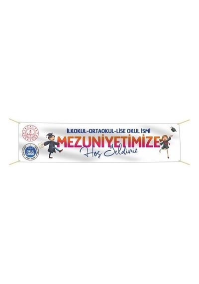 Mezuniyet Pankartı-1- 75x300 Cm Tek Ebat