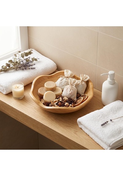 Dekoratif Bambu Kase 20 Cm Ve 25 Cm Ölçü Seçenekli, Dalgalı Kenarlı Sunum Kasesi, Çerezlik, Kuruyemiş, Kuru Meyv