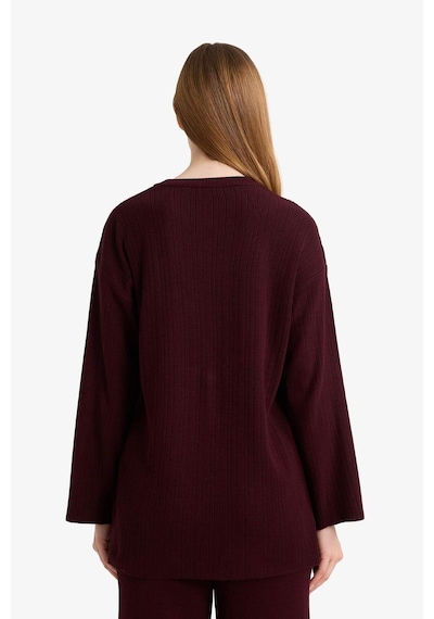 Defacto Loose Fit Bisiklet Yaka Triko Kazak Tunik G7241ax25cwbr457 Bordo-br457