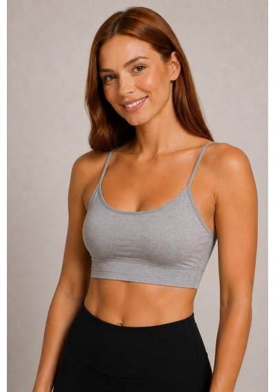 Pijamask Kadın İnce Askılı Crop Top Basic Esnek Büstiyer Atlet Çok Renkli