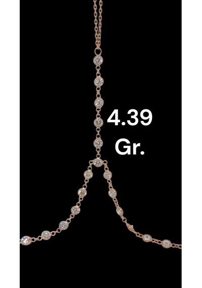 Rose Gold 925 Ayar Gümüş Zirkon Taşlı Şahmeran Bileklik