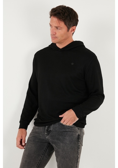 Buratti Relaxed Fit Kapüşonlu Yumuşak Dokulu Erkek Sweat 5901063 Siyah