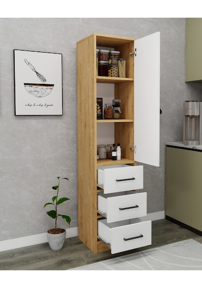 Modera Çok Amaçlı Dolap 3 Çekmeceli Kapaklı Modern Saklama Dolabı, Mutfak Banyo Dolabı, Safirmeşe Beyaz Safirmeşe Beyaz Modera Çok Amaçlı Dolap 3 Çekmeceli Kapaklı Modern Saklama Dolabı, Mutfak Banyo Dolabı, Safirmeşe Beyaz Safirmeşe Beyaz