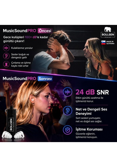Musicsoundpro Kulak Tıkaçları Konser Festival Parti İçin 24 Db Snr Gürültü Azaltma Müzik Severler Dj Ve Müzisyenler İçin Yeniden Kullanılabilir Silikon Rahat Gizli Kulak Koruyucu