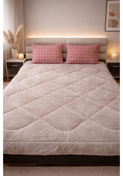Kare Wellsoft 195x215 Cm Çift Kişilik Yorgan Takımı Kırmızı Kırmızı