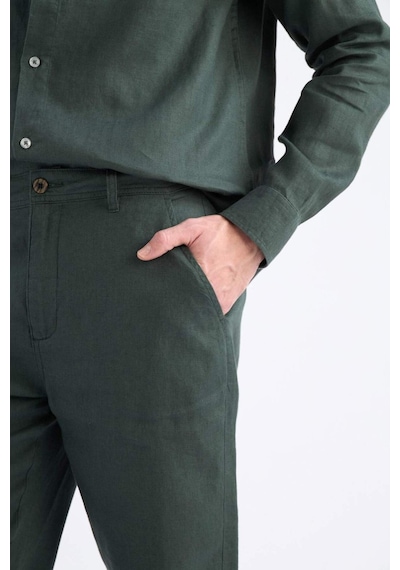 DeFacto %100 Keten Relax Fit Rahat Kesim Düz Paça Yazlık Pantolon -  C1117AX25SPKH498