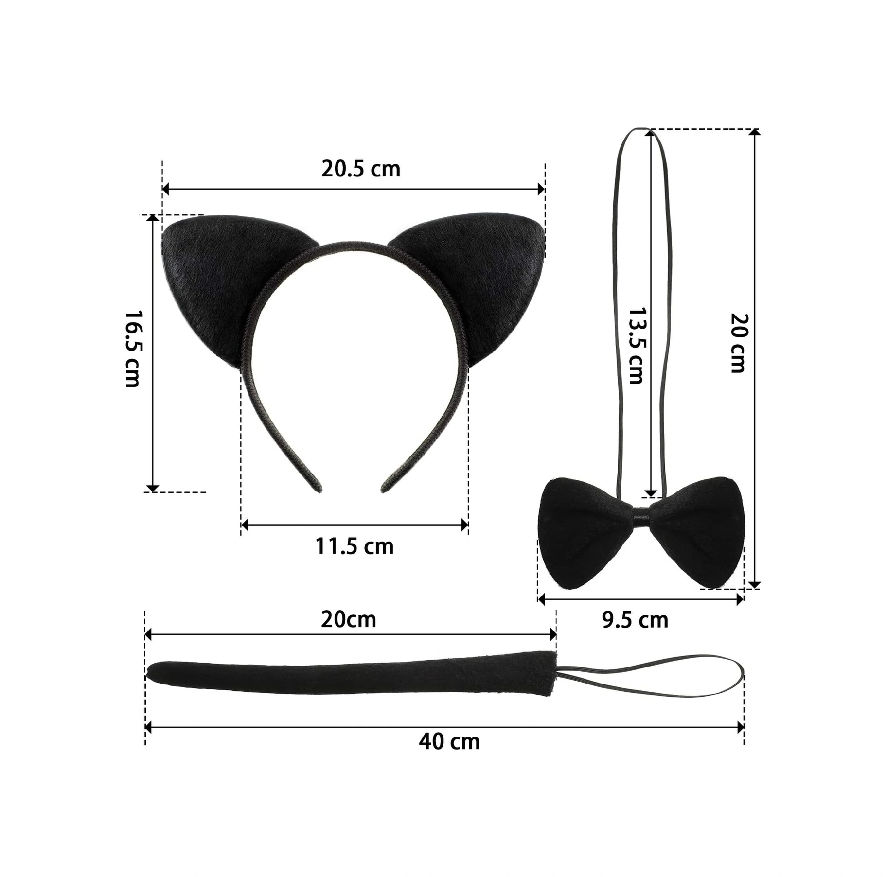 Kedi Kostüm Taç Kuyruk Papyon Seti 1 Adet - Zmff-64171 18