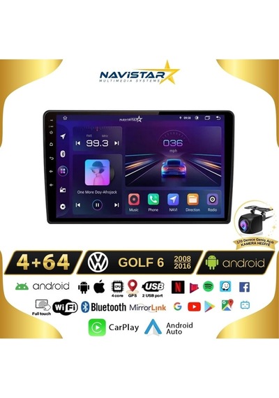 Volkswagen Golf 6 4gb + 64gb Android 13 Kablosuz Carplay 2008-20