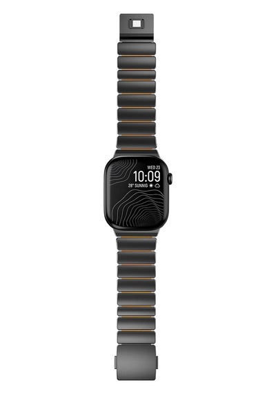 Apple Uyumlu Watch  42mm Zore Krd-152 Titanyum Silikon Kordon