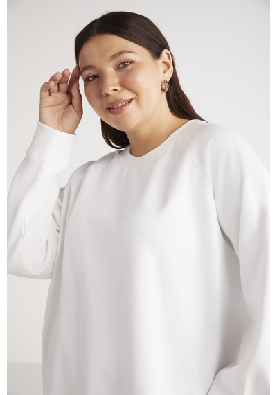 ETHIQUET BARBORABB Kadın Relaxed Içi Polarlı Yumuşacık Comfort Fit Beyaz Büyük Beden Sweatshirt ETHIQUET BARBORABB Kadın Relaxed Içi Polarlı Yumuşacık Comfort Fit Beyaz Büyük Beden Sweatshirt