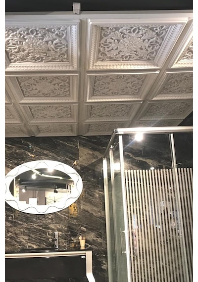 Saray Tavan 60 Cm Kahve Eskitme Dekoratif Saray Tavan Paneli Asma Tavan Uyumlu