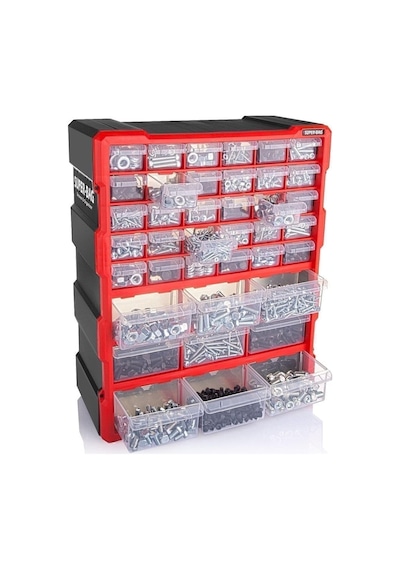 Asrın Plastik Super Bag Mono Blok Çekmeceli Organizer 39'lu Büyük Boy Genel