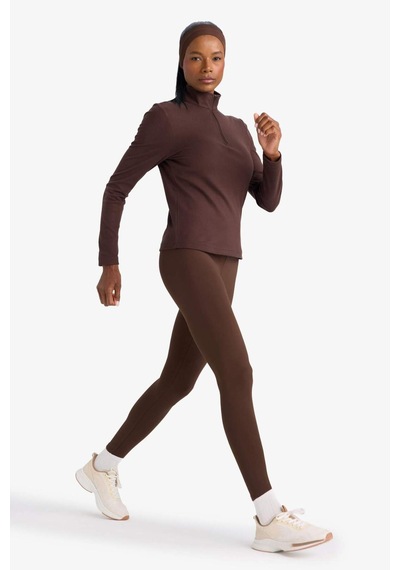 Defacto Defactofit Toparlayıcı Yüksek Bel İçi Yumuşak Tüylü Beli Saran Basic Düz Sporcu Tayt W8206az25aubn192 Kahve
