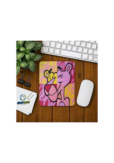 Pembe Panter Baskılı Oyuncu Mousepad 0232
