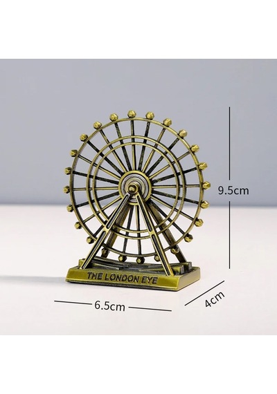 Vintage Metal İngiltere London Eye Biblo Antik Bronz 10 Cm