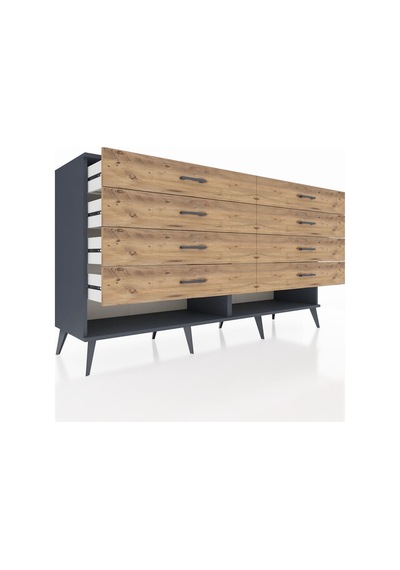Hyperion Konsol 8 Çekmeceli 176x44x99 Antrasit-antrasit/çam Antrasit-antrasit/çam Hyperion Konsol 8 Çekmeceli 176x44x99 Antrasit-antrasit/çam Antrasit-antrasit/çam